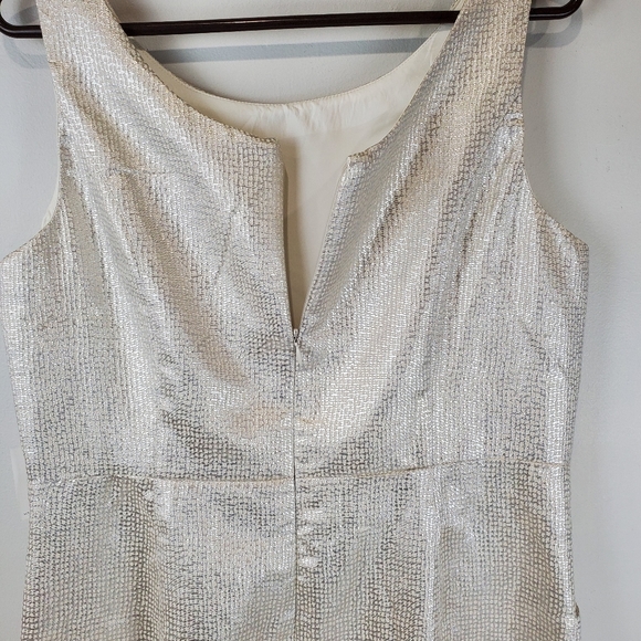 Dalia Pocked Silver Sleeveless Cocktail Dress Size 12 Womens Front pockets NWT - Picture 9 of 15